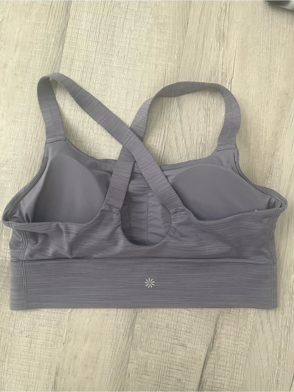 Athleta Light Purple/Gray Strappy Seamless Longline Sports Bra - Picture 2 of 7